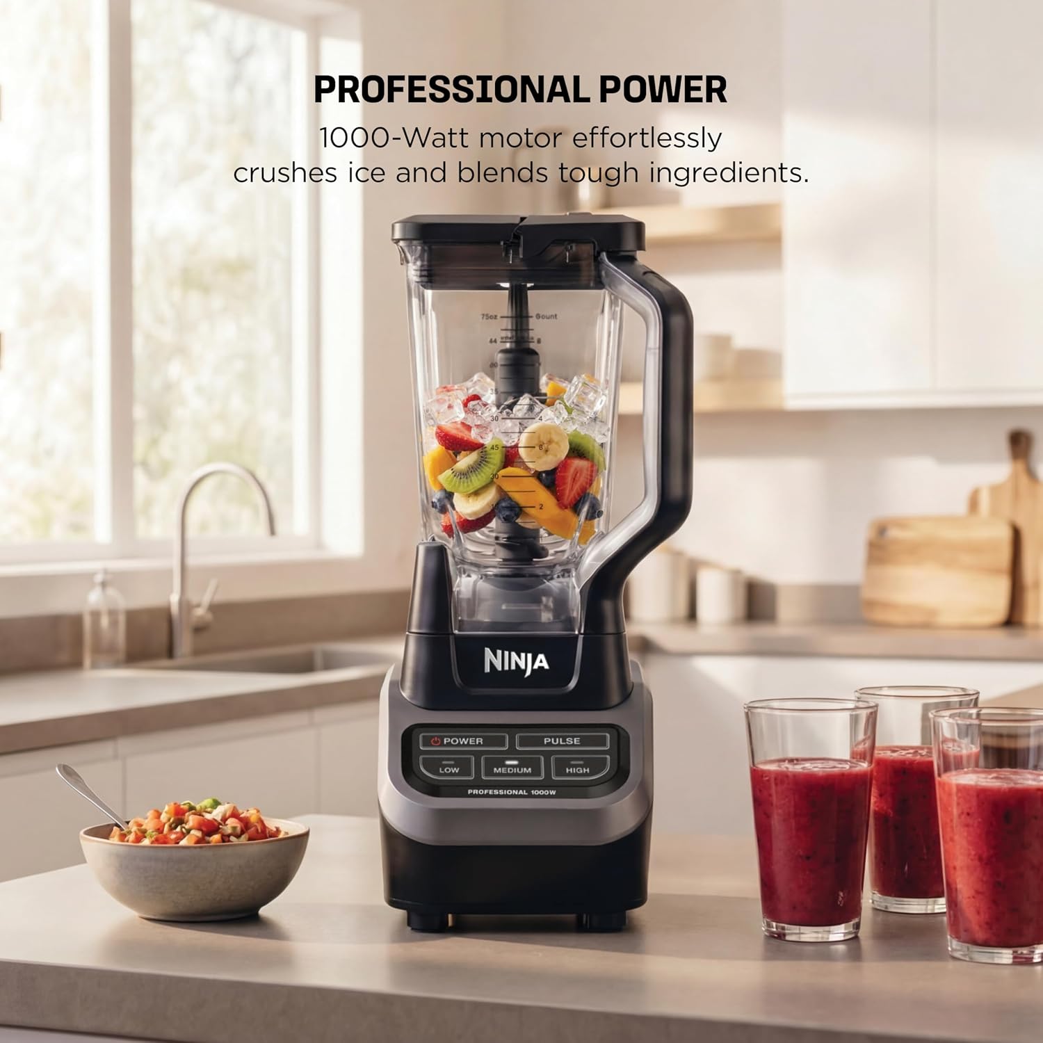 Ninja Professional Blender, 1000W, Total Crushing Tech, 72oz Pitcher, BL610 - Image 2