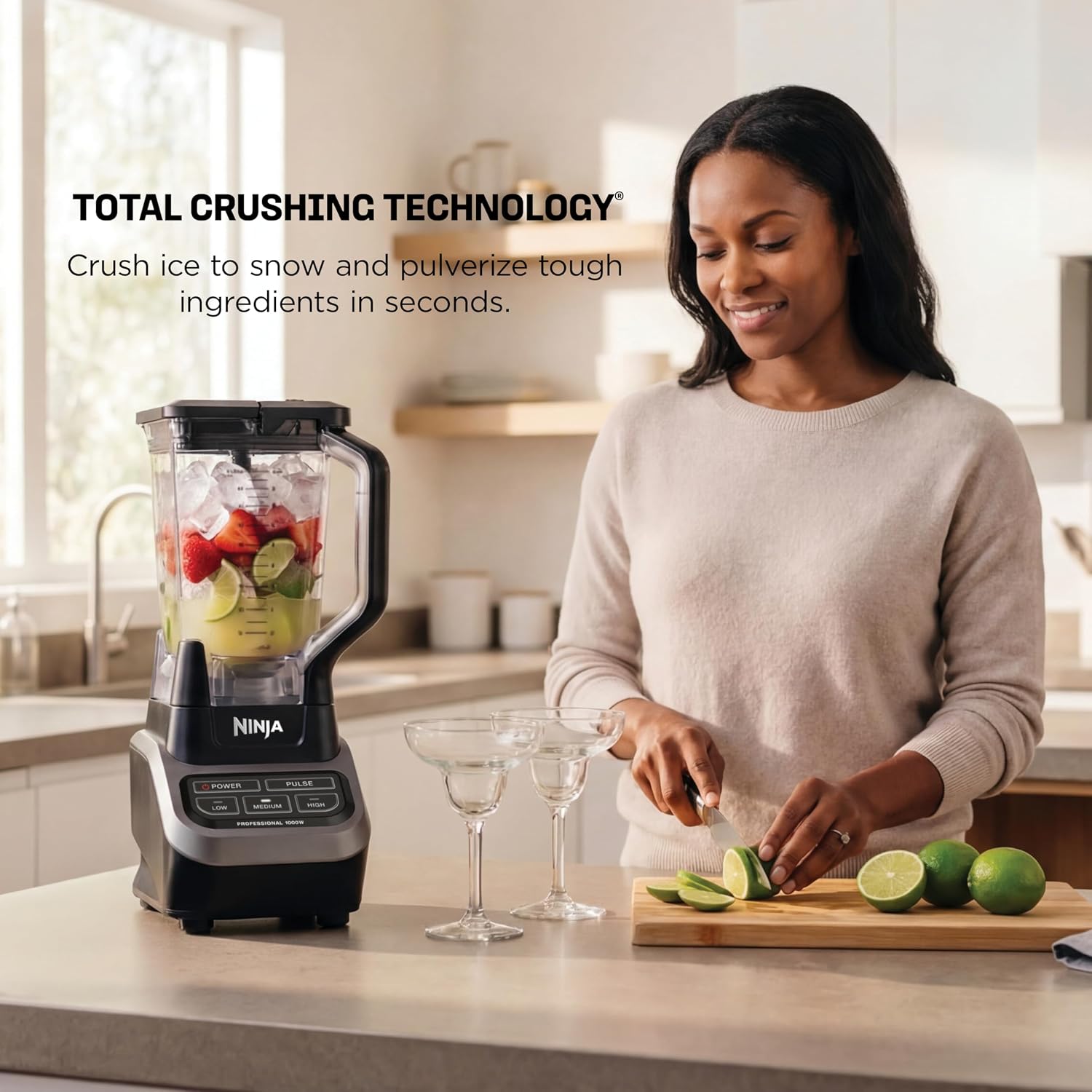 Ninja Professional Blender, 1000W, Total Crushing Tech, 72oz Pitcher, BL610 - Image 3