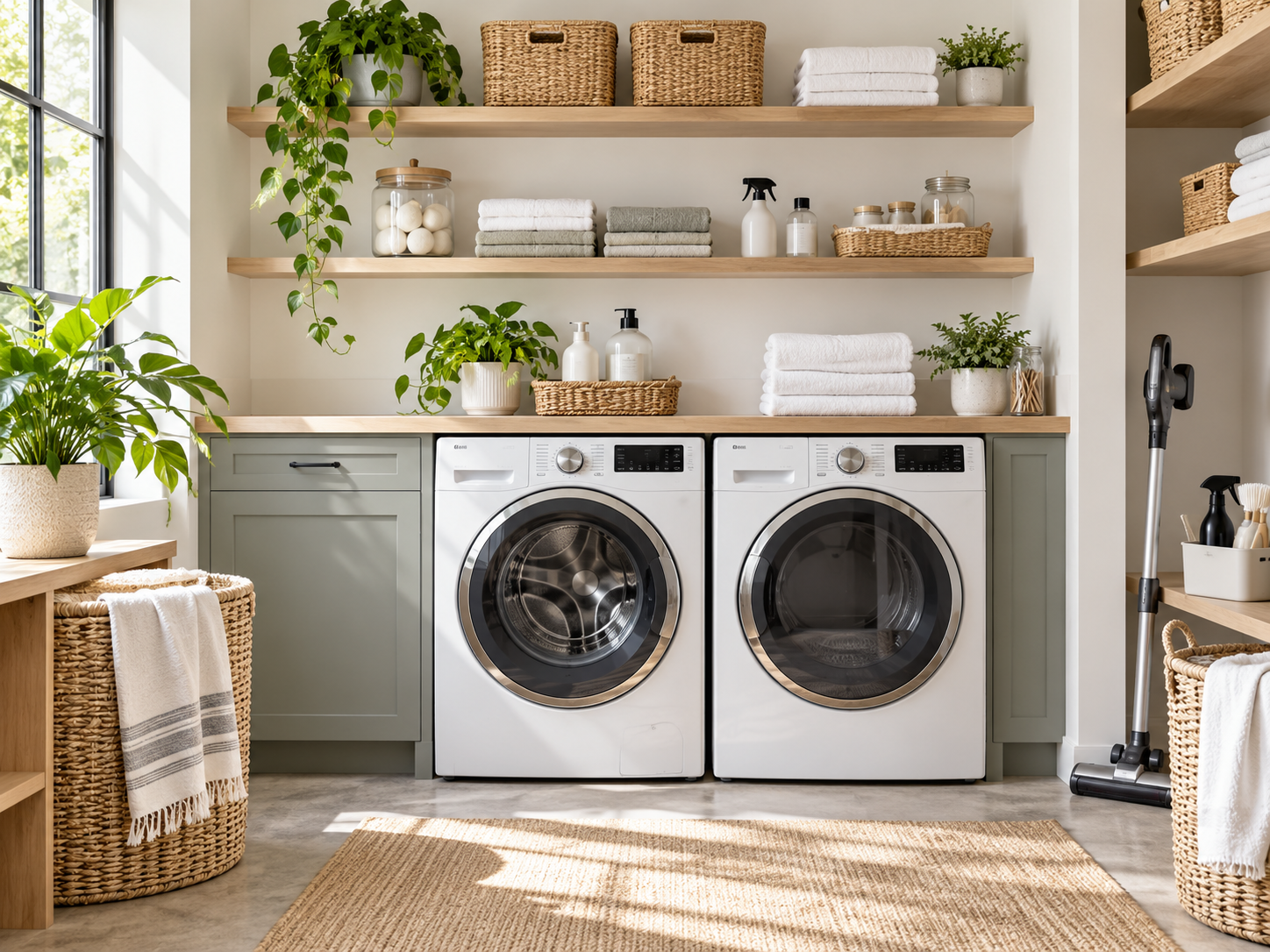 Bright modern laundry room